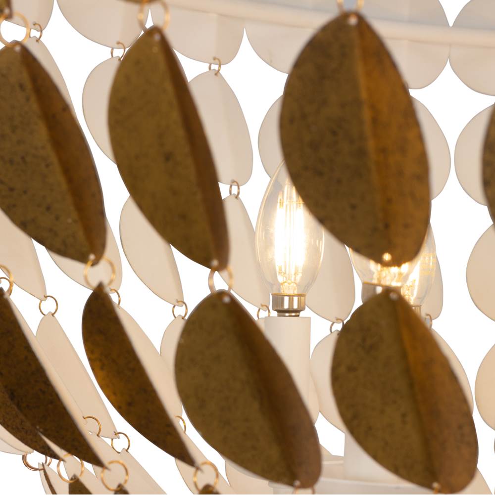 Kalco Lighting 527455OLW Oxidized Gold Leaf With White Amor 36-in 8 Light Socket Oxidized Gold Leaf And White Chandelier Image 4
