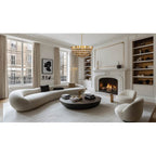 Kalco Lighting 527455OLW Oxidized Gold Leaf With White Amor 36-in 8 Light Socket Oxidized Gold Leaf And White Chandelier Image 2