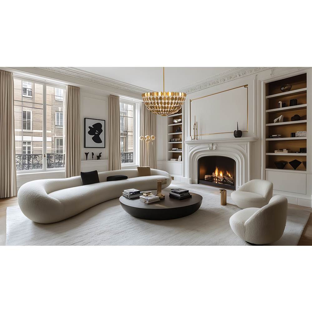 Kalco Lighting 527455OLW Oxidized Gold Leaf With White Amor 36-in 8 Light Socket Oxidized Gold Leaf And White Chandelier Image 2