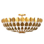 Kalco Lighting 527456OLW Oxidized Gold Leaf With White Amor 30.75-in 6 Light Socket Oxidized Gold Leaf And White Chandelier Image 1