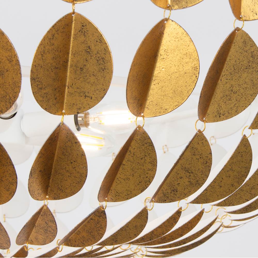 Kalco Lighting 527456OLW Oxidized Gold Leaf With White Amor 30.75-in 6 Light Socket Oxidized Gold Leaf And White Chandelier Image 5
