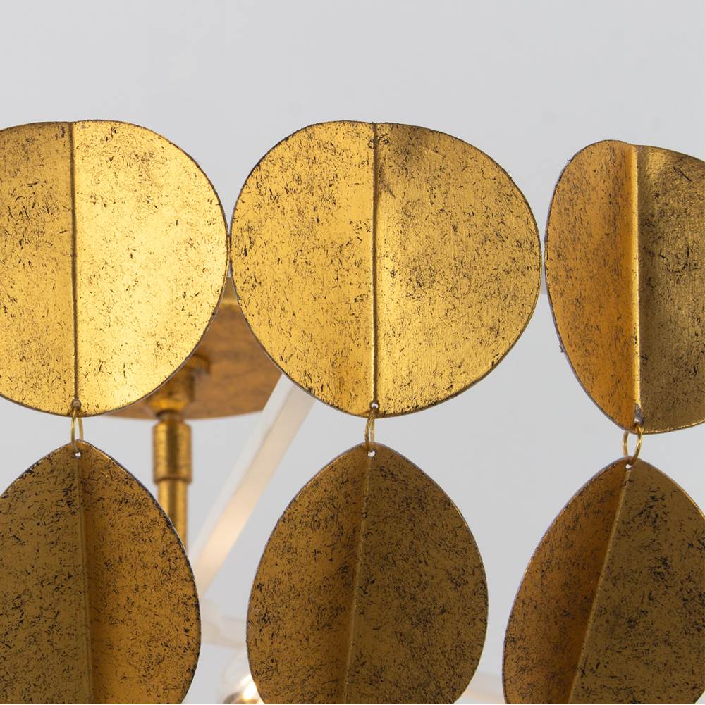 Kalco Lighting 527456OLW Oxidized Gold Leaf With White Amor 30.75-in 6 Light Socket Oxidized Gold Leaf And White Chandelier Image 4