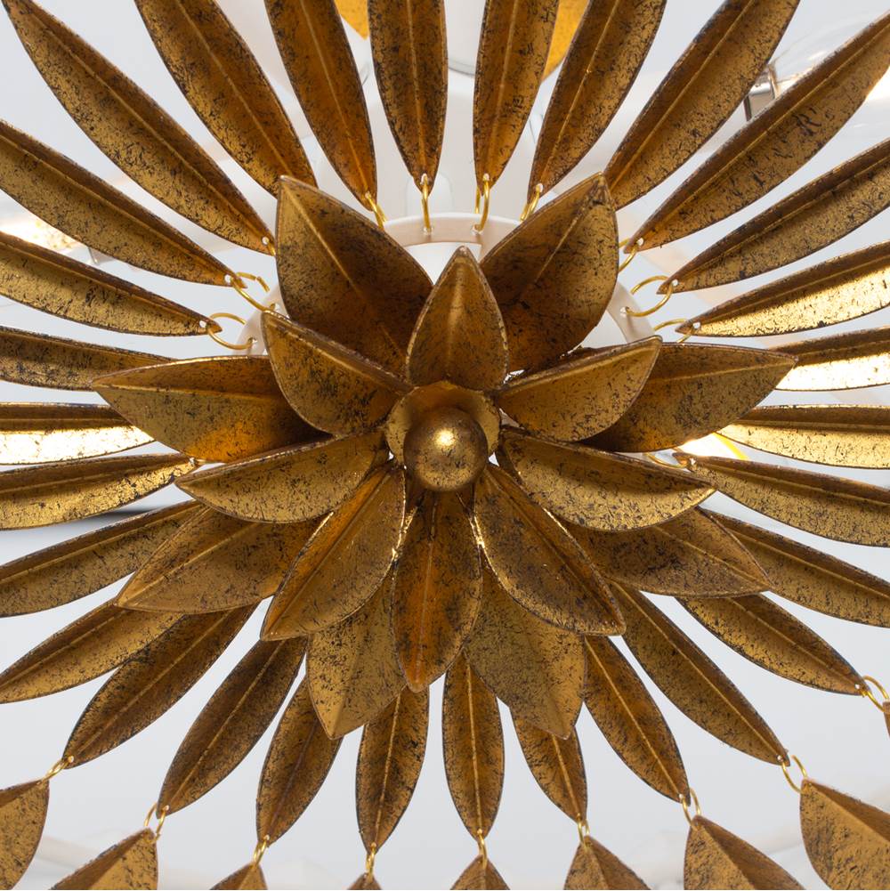 Kalco Lighting 527456OLW Oxidized Gold Leaf With White Amor 30.75-in 6 Light Socket Oxidized Gold Leaf And White Chandelier Image 3
