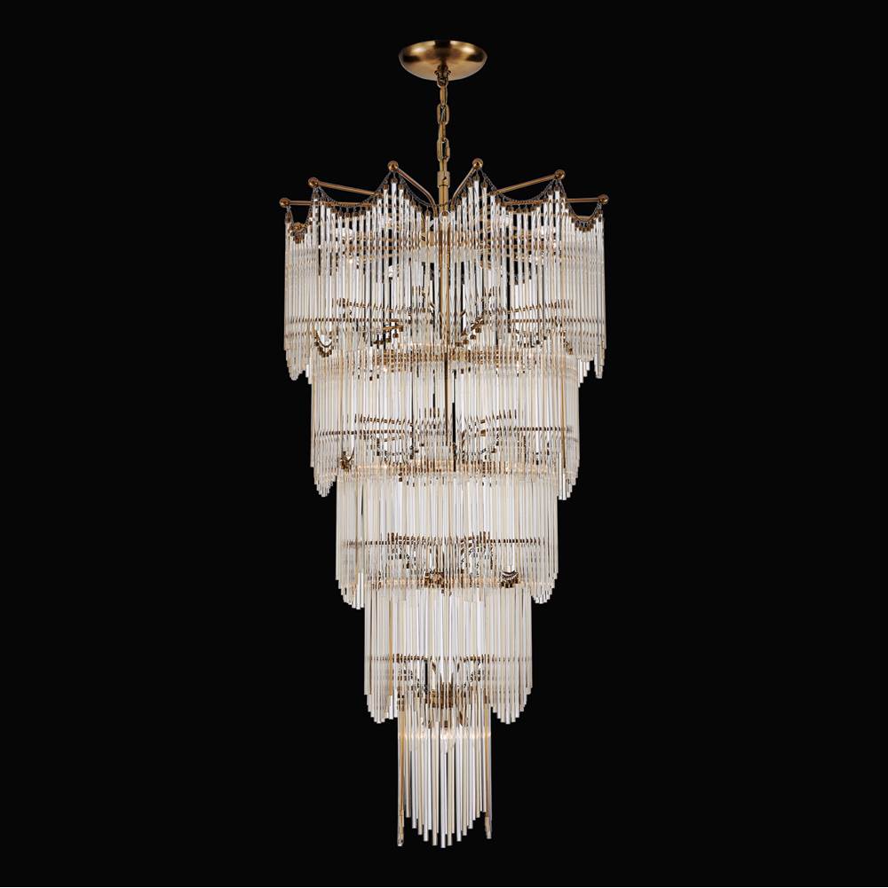 Kalco Lighting 527751VGB Vintage Brass Adorn 35.75-in 40 Light Socket Vintage Brass Chandelier Image 1