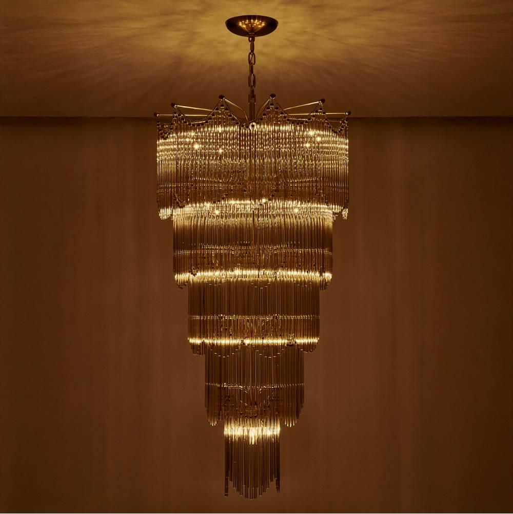 Kalco Lighting 527751VGB Vintage Brass Adorn 35.75-in 40 Light Socket Vintage Brass Chandelier Image 9
