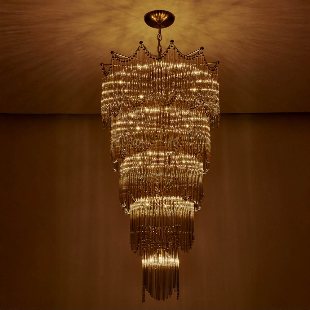 Kalco Lighting 527751VGB Vintage Brass Adorn 35.75-in 40 Light Socket Vintage Brass Chandelier Image 8