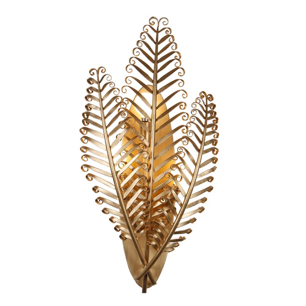 Kalco Lighting 528221MG Modern Gold Fern 11.5-in 3 Light Socket Modern Gold Wall Sconce Image 1