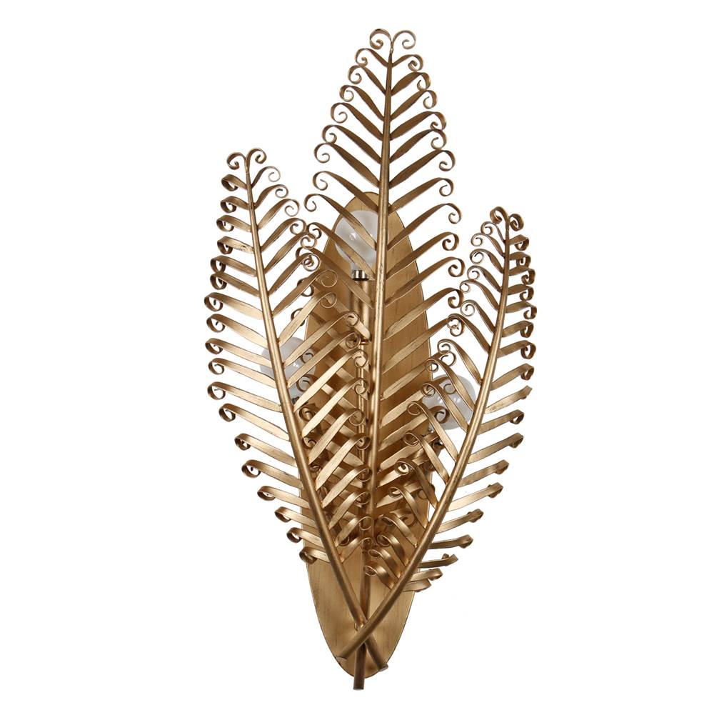 Kalco Lighting Fern 11.5-in 3 Light Socket Modern Gold Wall Sconce