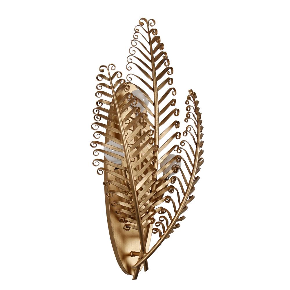 Kalco Lighting 528221MG Modern Gold Fern 11.5-in 3 Light Socket Modern Gold Wall Sconce Image 7
