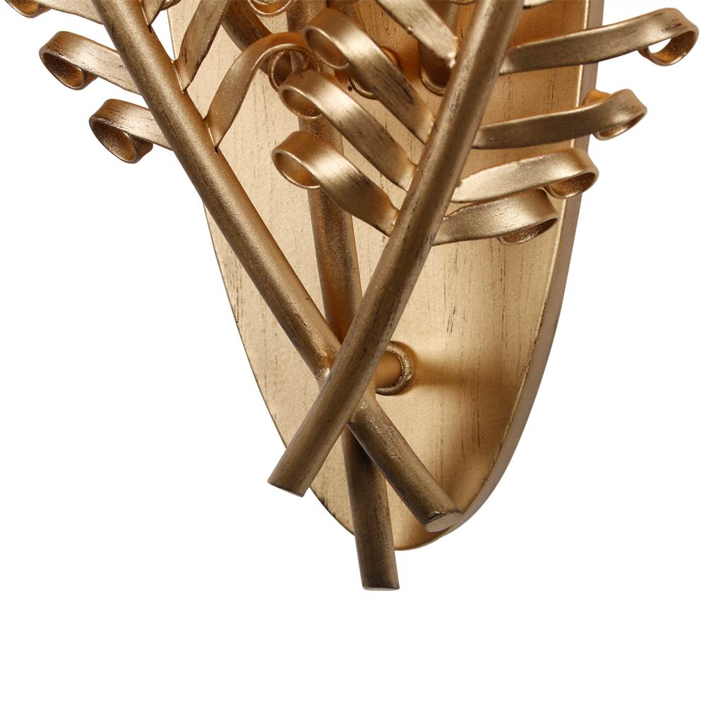 Kalco Lighting 528221MG Modern Gold Fern 11.5-in 3 Light Socket Modern Gold Wall Sconce Image 6