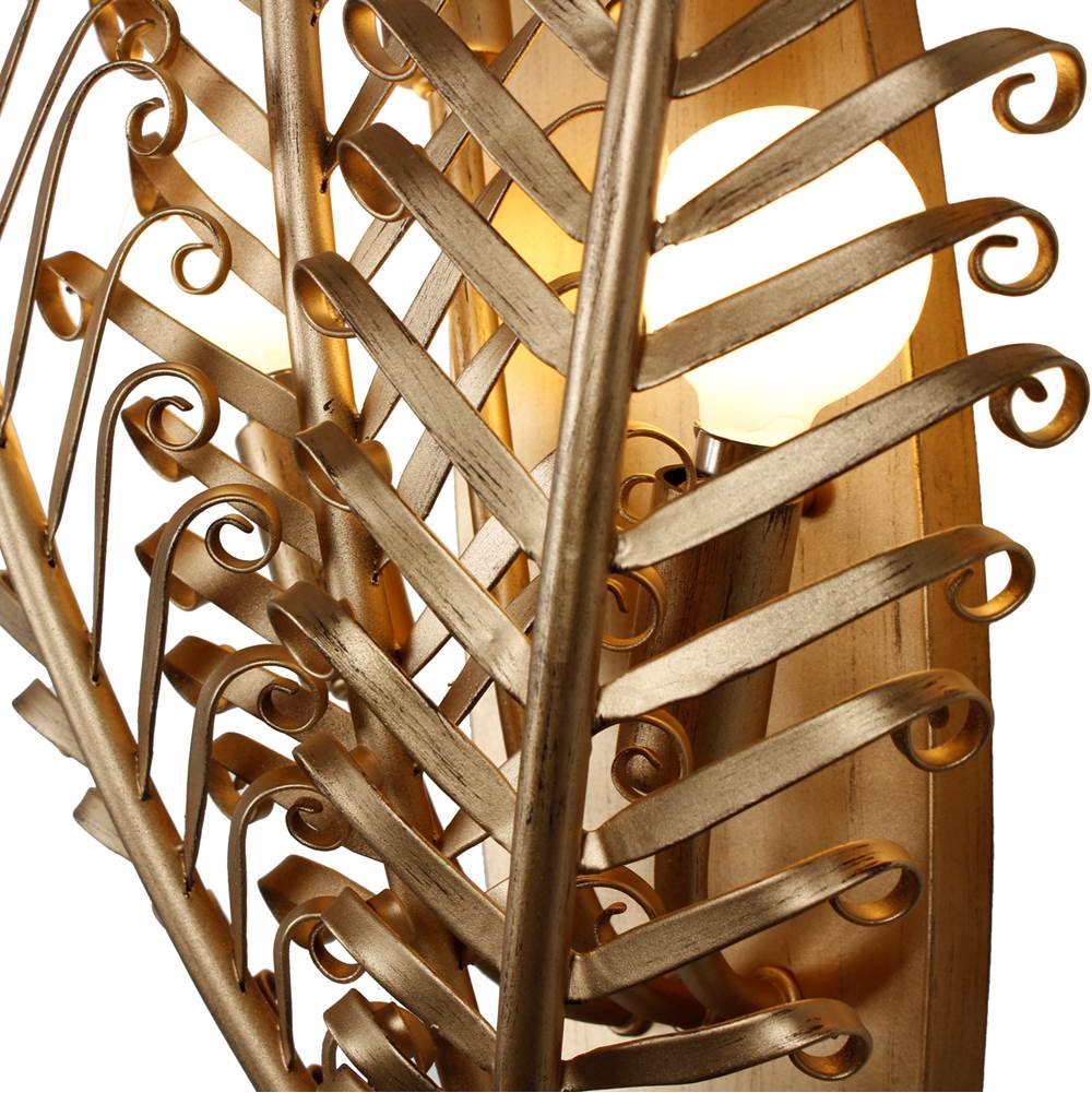 Kalco Lighting 528221MG Modern Gold Fern 11.5-in 3 Light Socket Modern Gold Wall Sconce Image 4
