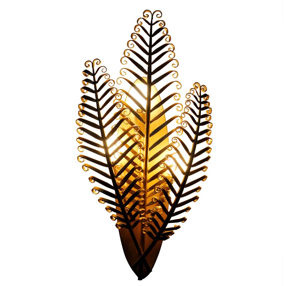 Kalco Lighting 528221MG Modern Gold Fern 11.5-in 3 Light Socket Modern Gold Wall Sconce Image 3