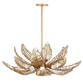 Kalco Lighting 528255MG Modern Gold Fern 36-in 14 Light Socket Modern Gold Chandelier Image 1