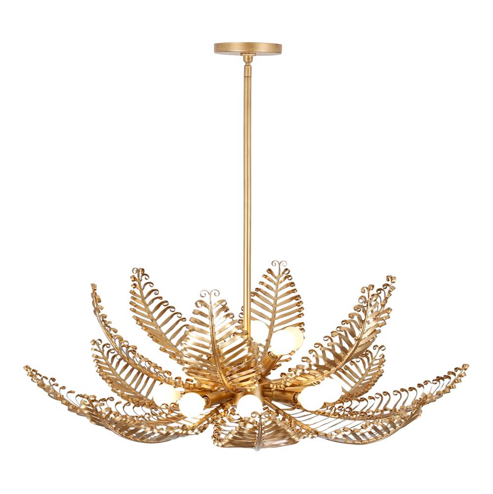 Kalco Lighting Fern 36-in 14 Light Socket Modern Gold Chandelier