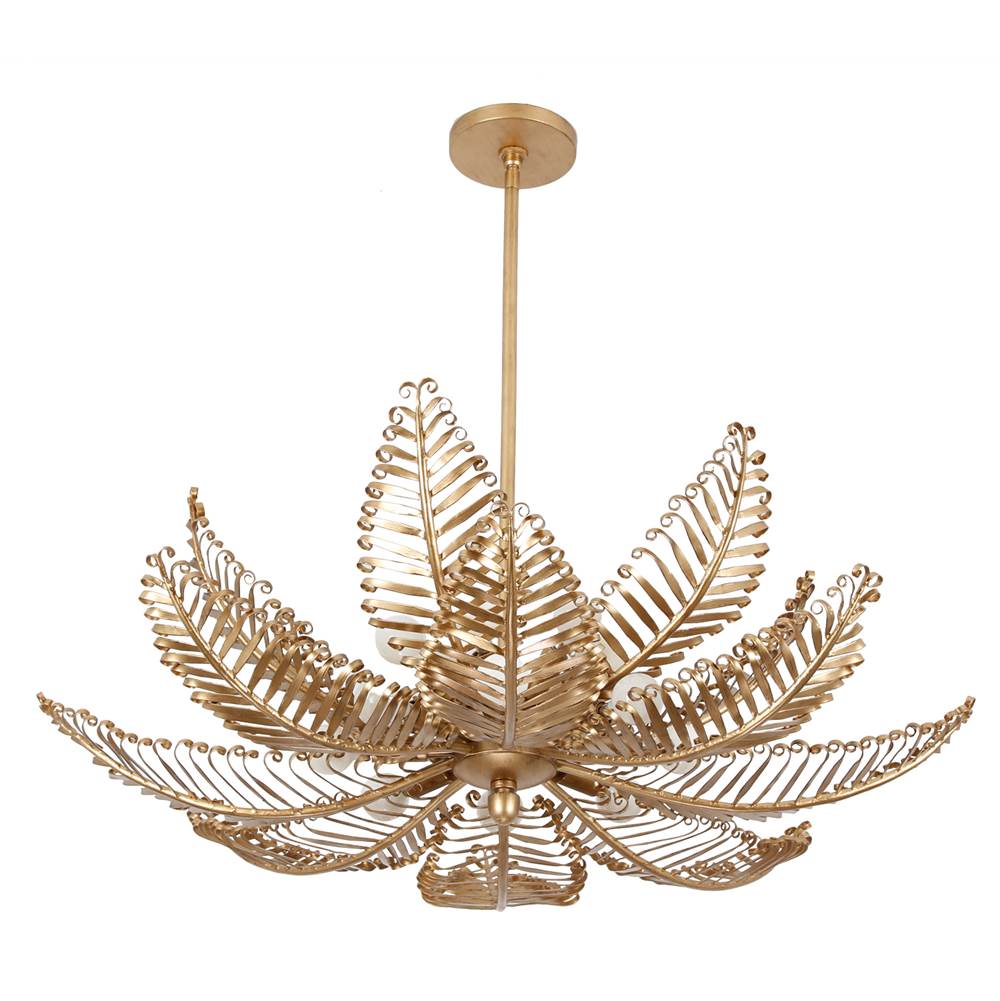 Kalco Lighting 528255MG Modern Gold Fern 36-in 14 Light Socket Modern Gold Chandelier Image 9