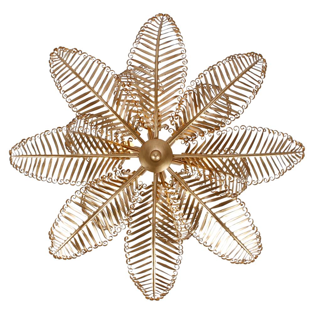 Kalco Lighting 528255MG Modern Gold Fern 36-in 14 Light Socket Modern Gold Chandelier Image 8
