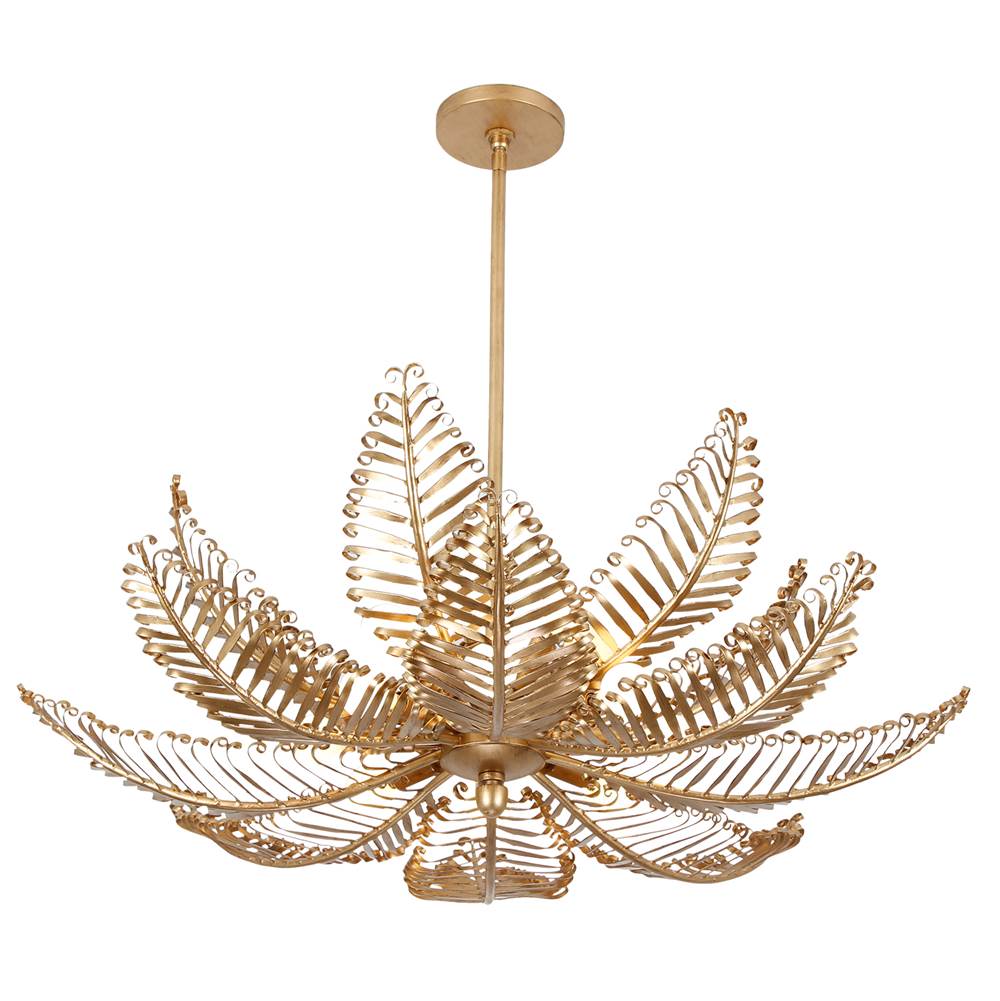 Kalco Lighting 528255MG Modern Gold Fern 36-in 14 Light Socket Modern Gold Chandelier Image 6