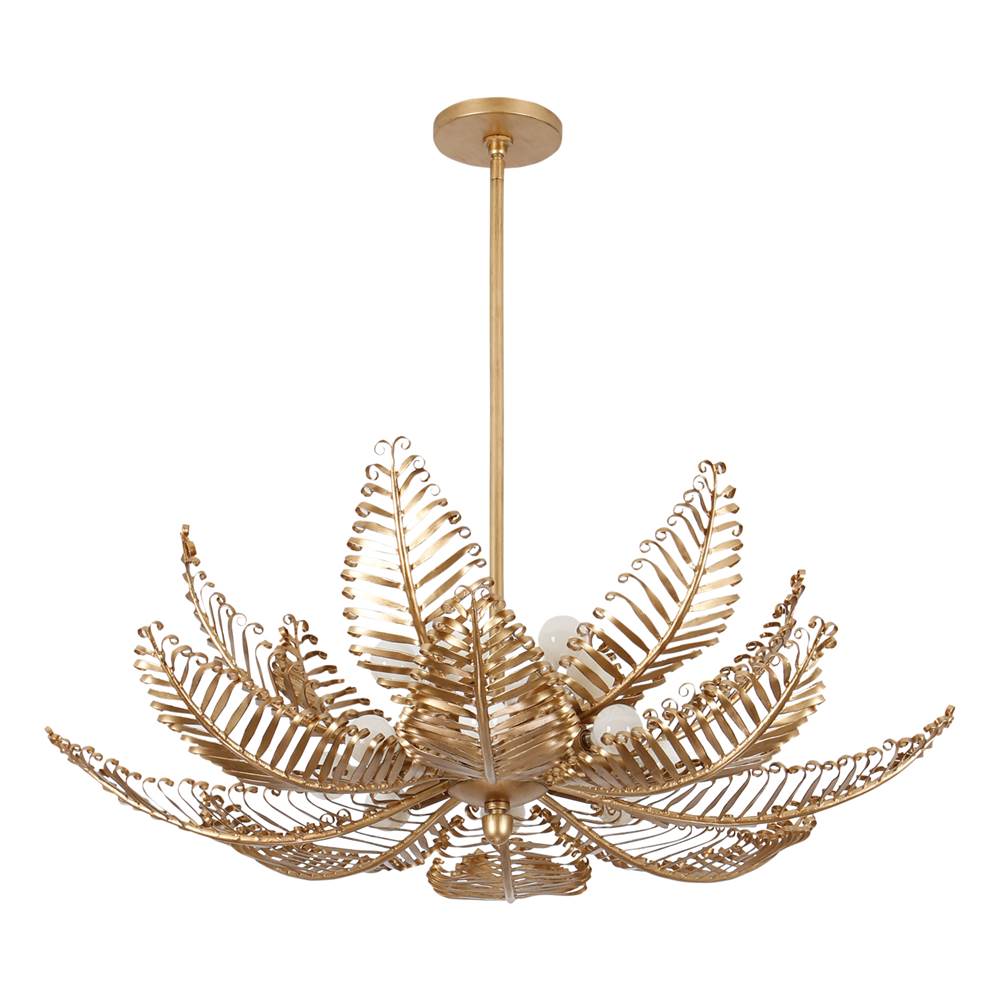 Kalco Lighting 528255MG Modern Gold Fern 36-in 14 Light Socket Modern Gold Chandelier Image 5