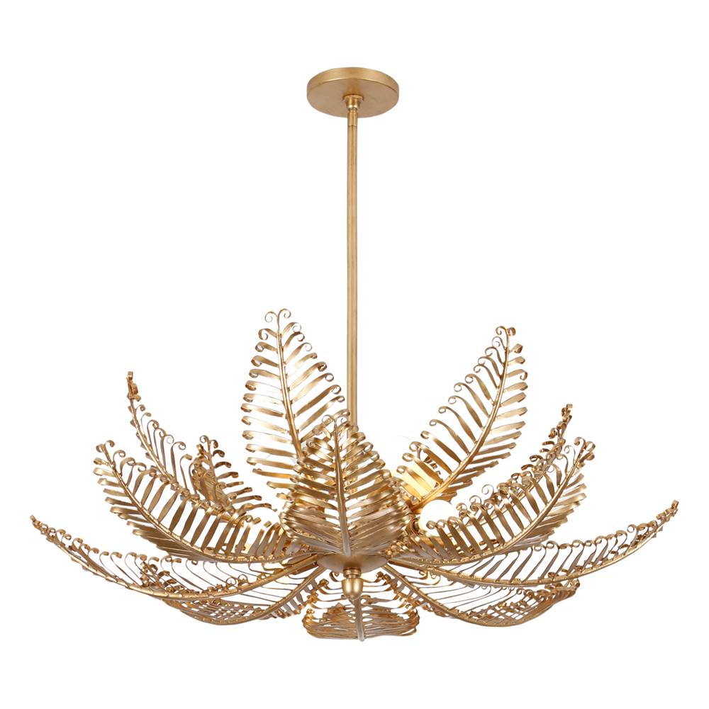 Kalco Lighting 528255MG Modern Gold Fern 36-in 14 Light Socket Modern Gold Chandelier Image 4