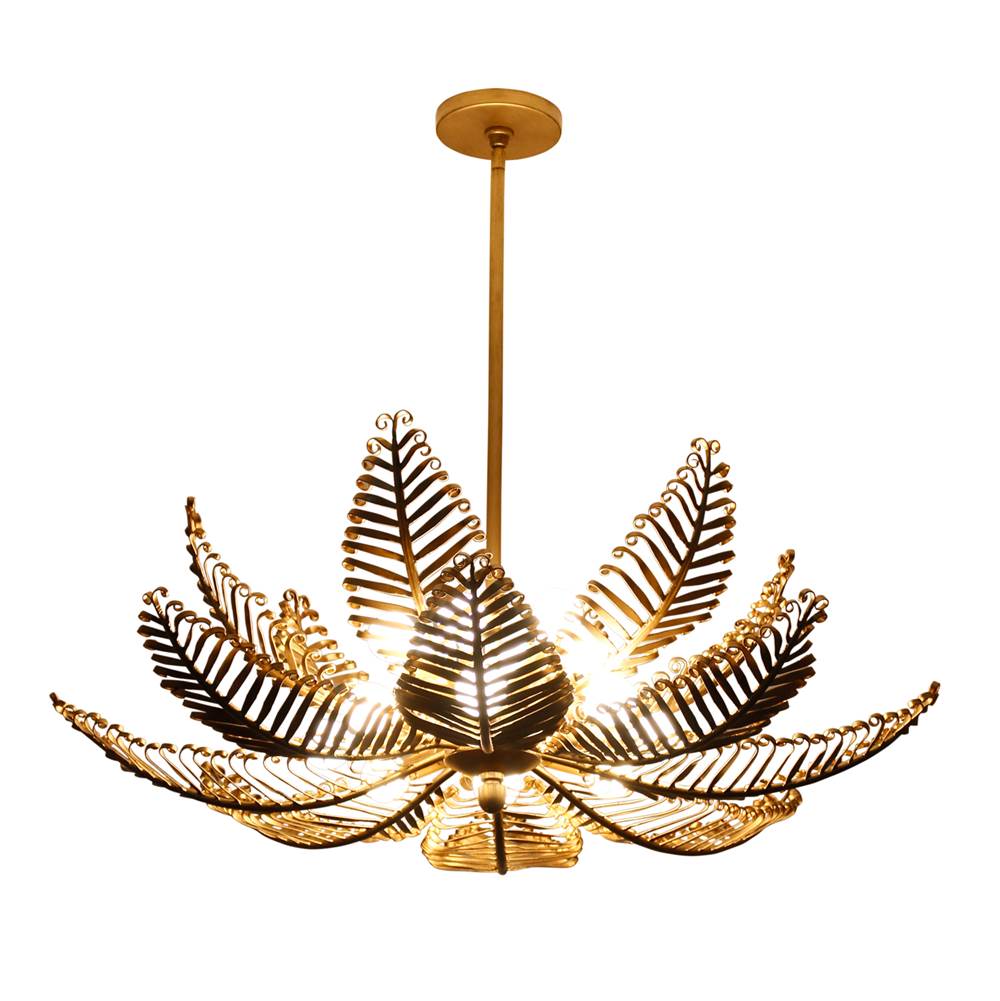 Kalco Lighting 528255MG Modern Gold Fern 36-in 14 Light Socket Modern Gold Chandelier Image 3