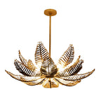 Kalco Lighting 528255MG Modern Gold Fern 36-in 14 Light Socket Modern Gold Chandelier Image 3