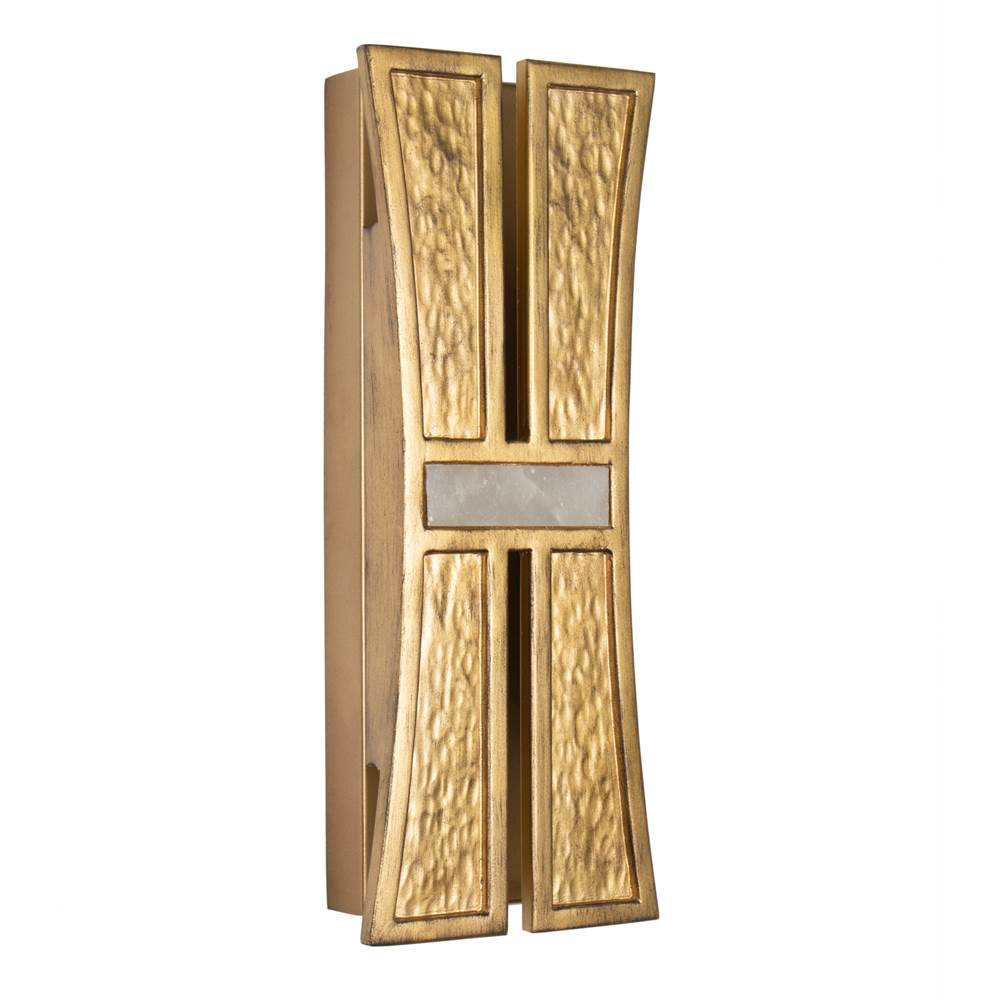 Kalco Lighting Dos 14-in 2 Light Led Rustic Gold And Brushed Gold Wall Sconce