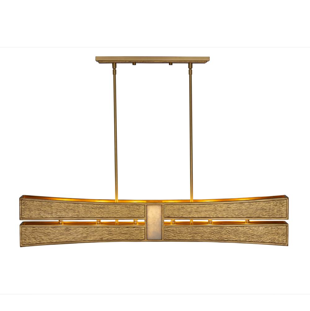 Kalco Lighting 528461RBG Rustic Gold With Brushed Gold Dos 48-in 6 Light Socket Rustic Gold And Brushed Gold Linear Pendant Image 1
