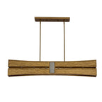 Kalco Lighting Dos 48-in 6 Light Socket Rustic Gold And Brushed Gold Linear Pendant