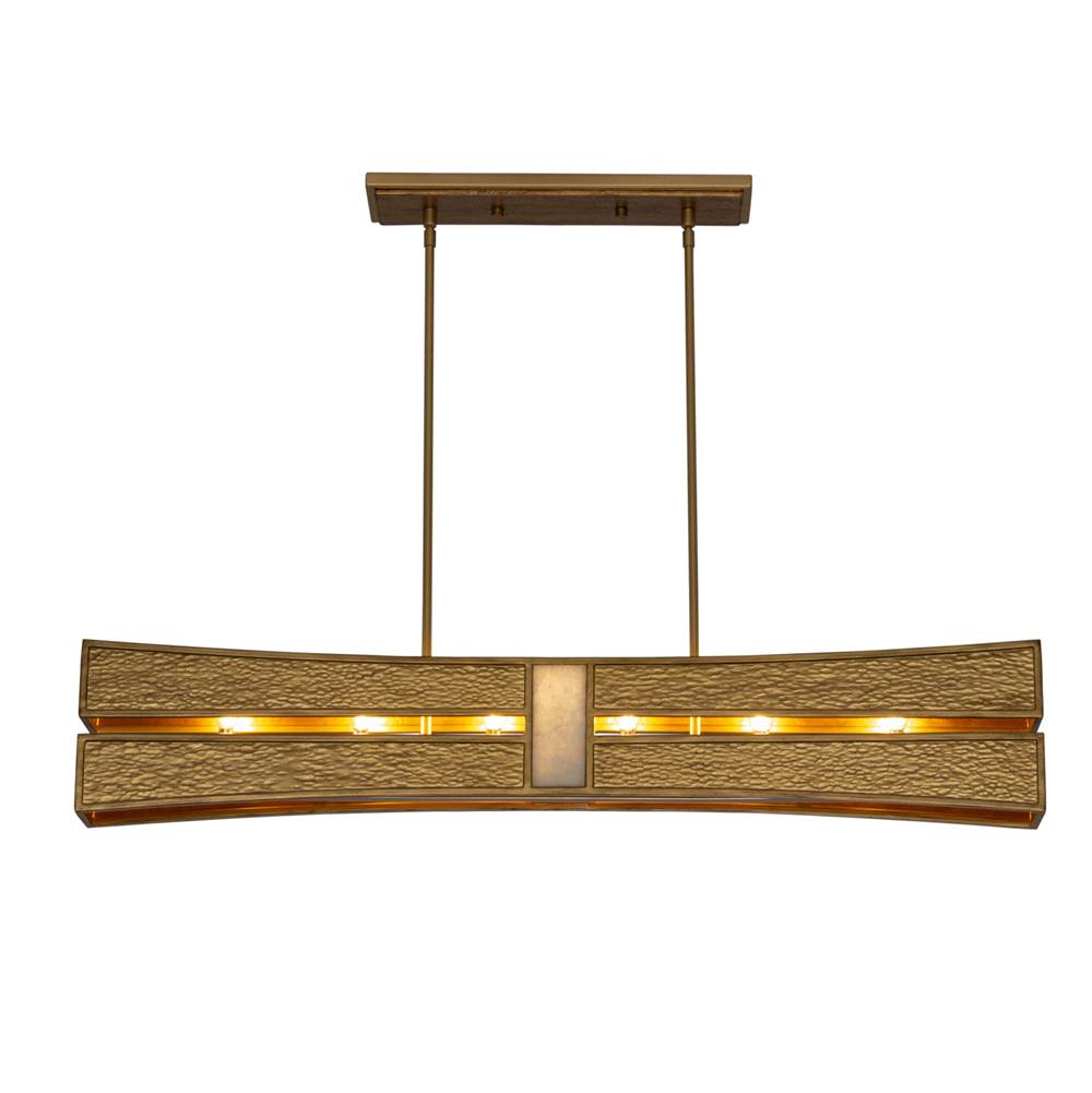 Kalco Lighting 528461RBG Rustic Gold With Brushed Gold Dos 48-in 6 Light Socket Rustic Gold And Brushed Gold Linear Pendant Image 9