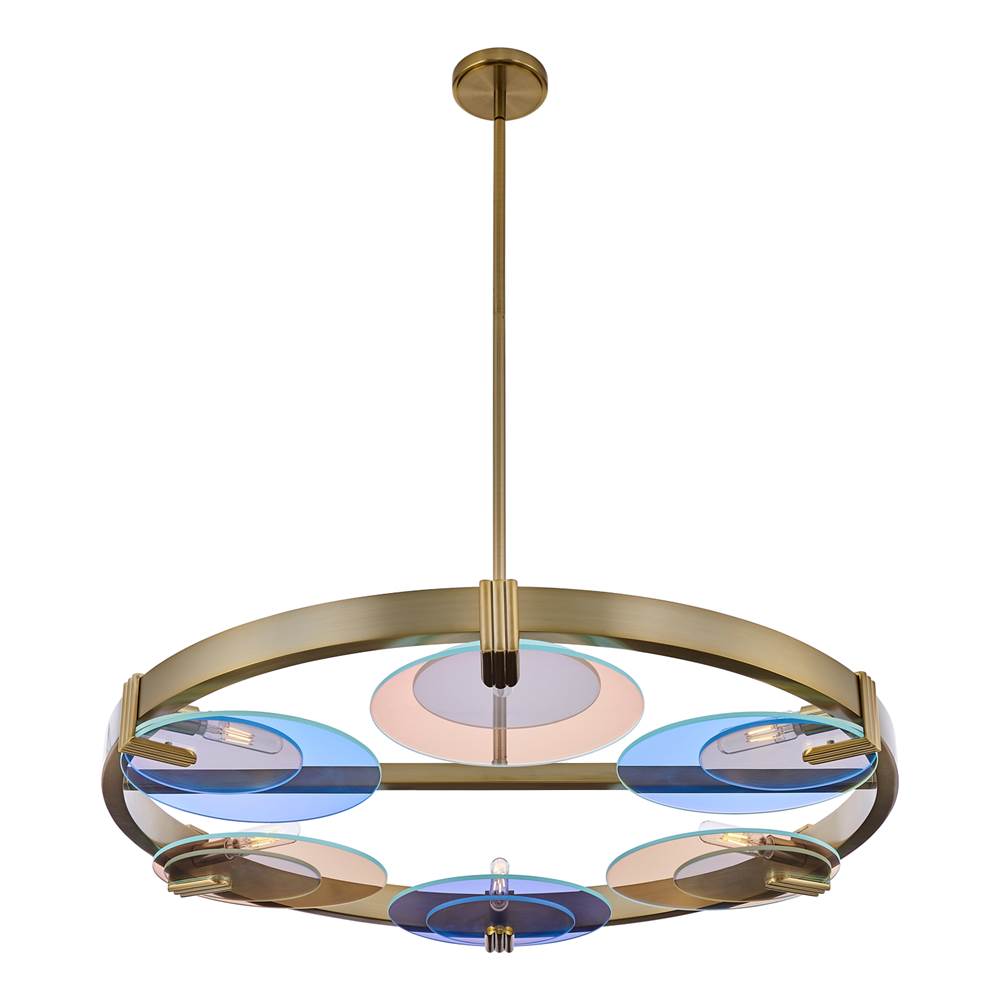 Kalco Lighting 528555WB Winter Brass Optics 36-in 6 Light Socket Winter Brass Chandelier Image 9