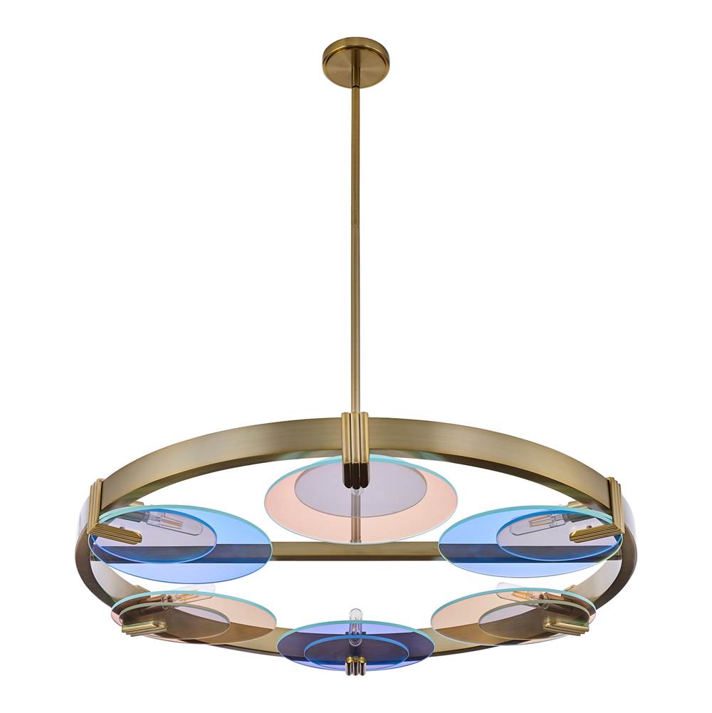 Kalco Lighting 528555WB Winter Brass Optics 36-in 6 Light Socket Winter Brass Chandelier Image 8