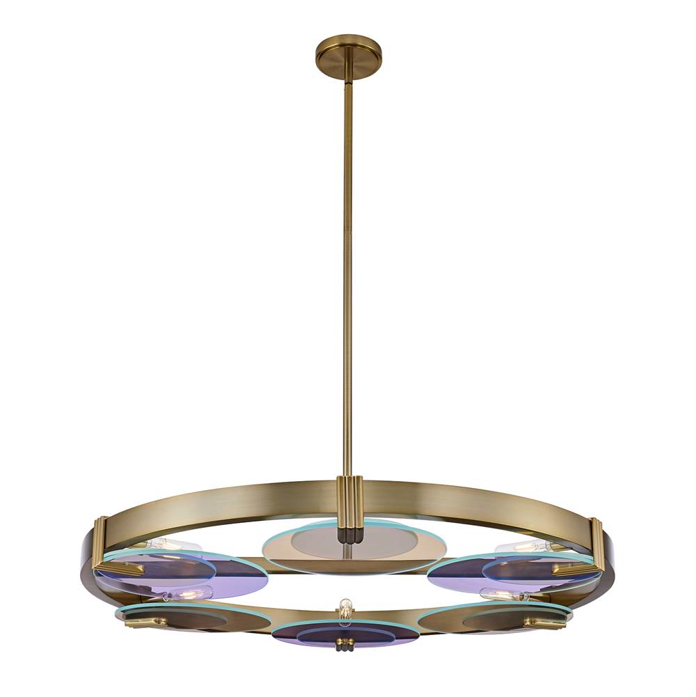 Kalco Lighting 528555WB Winter Brass Optics 36-in 6 Light Socket Winter Brass Chandelier Image 6