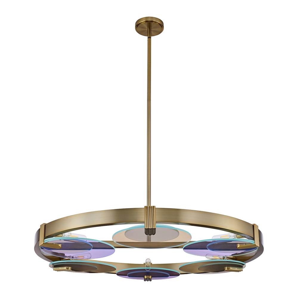 Kalco Lighting 528555WB Winter Brass Optics 36-in 6 Light Socket Winter Brass Chandelier Image 5