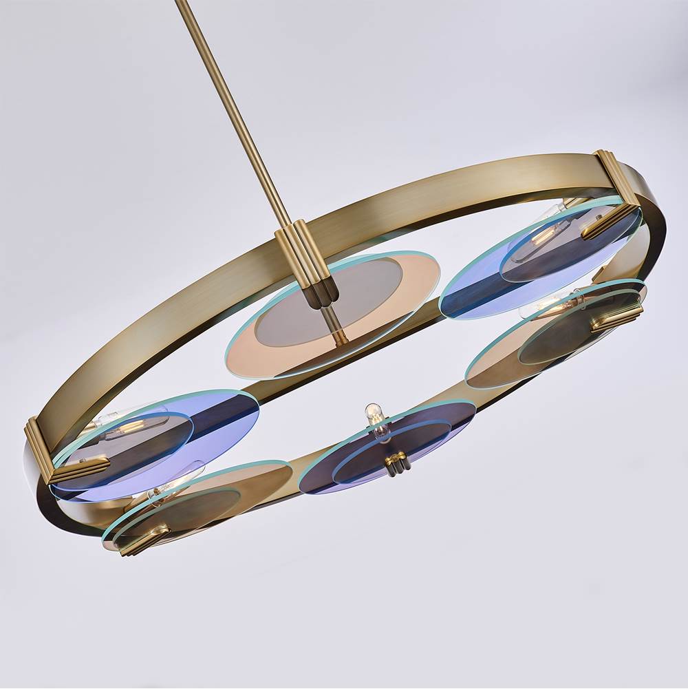 Kalco Lighting 528555WB Winter Brass Optics 36-in 6 Light Socket Winter Brass Chandelier Image 2