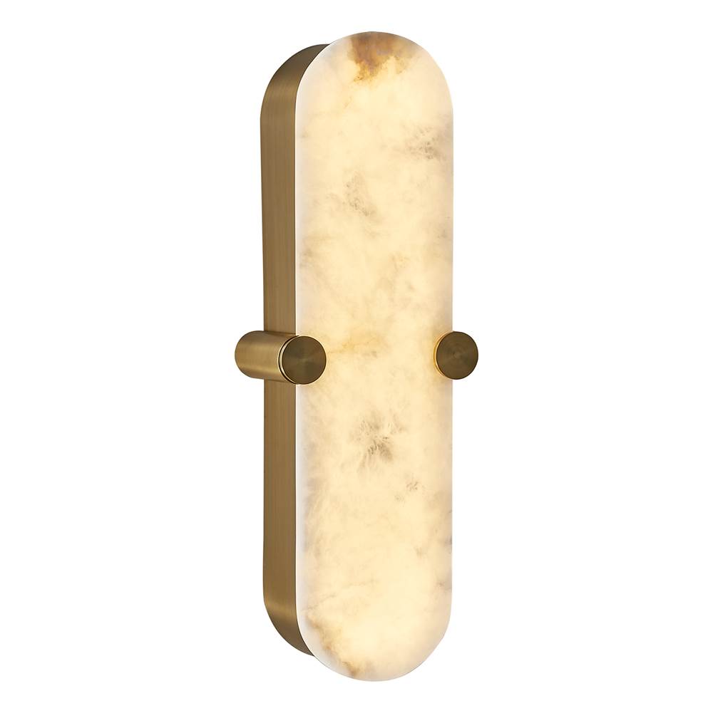 Kalco Lighting Lumba 20-in 1 Light Led Winter Brass Wall Sconce