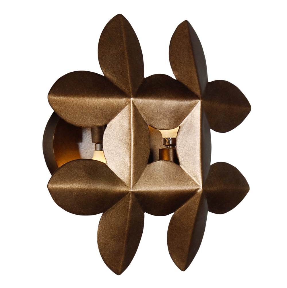 Kalco Lighting Vittoria 10.75-in 2 Light Socket Pearlized Antique Brass Wall Sconce