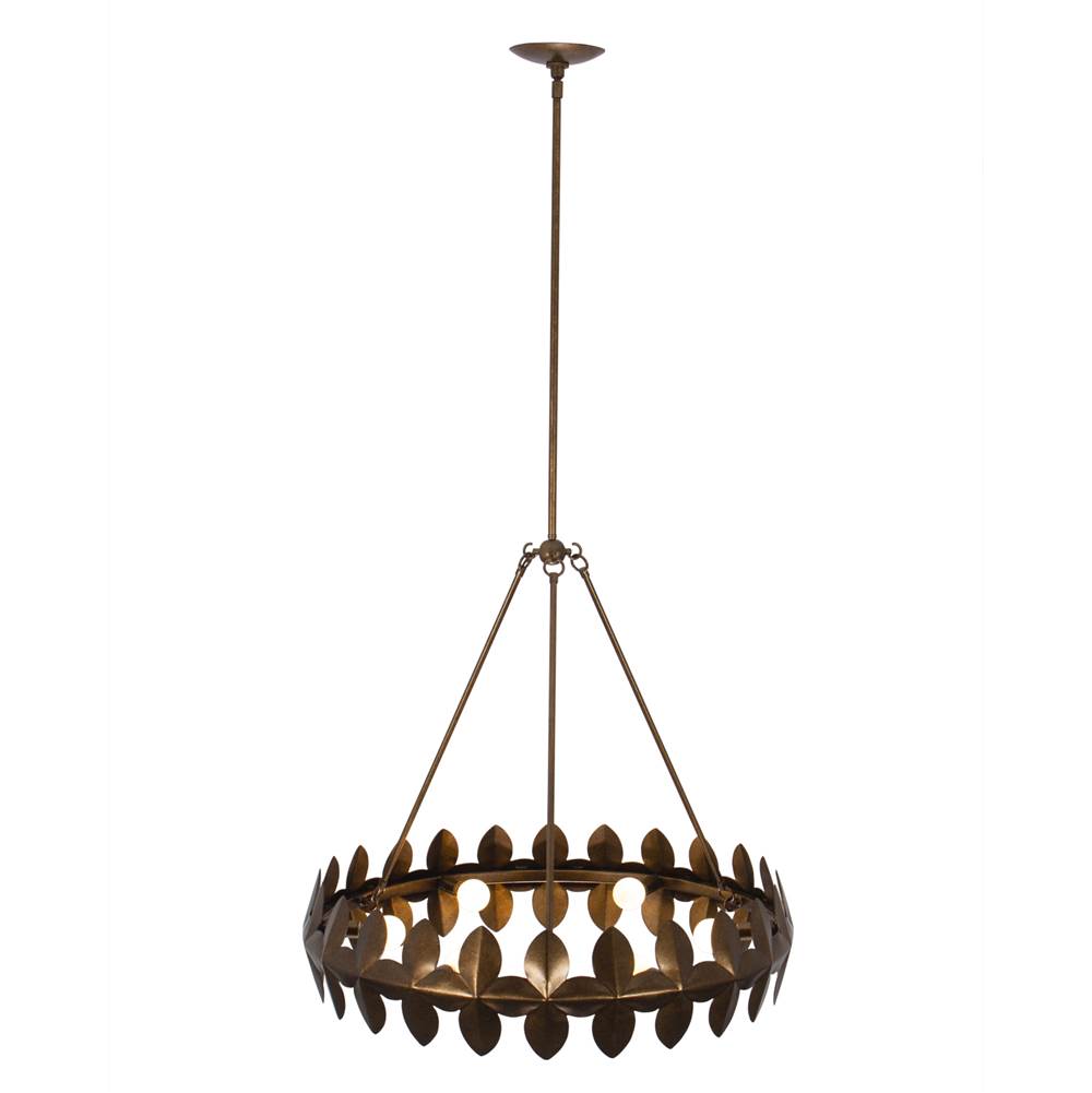 Kalco Lighting 529055PAB Pearlized Antique Brass Vittoria 28-in 6 Light Socket Pearlized Antique Brass Chandelier Image 1