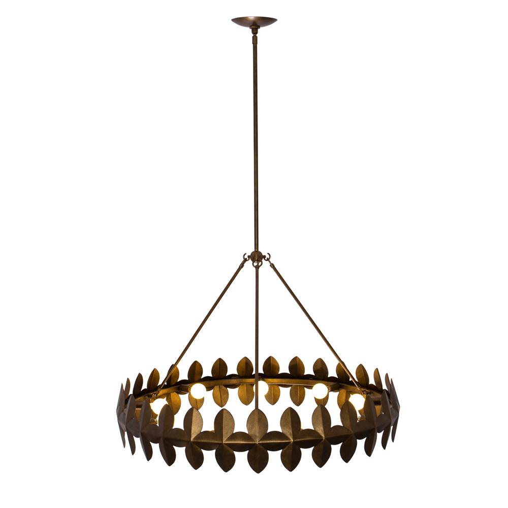 Kalco Lighting 529056PAB Pearlized Antique Brass Vittoria 34-in 9 Light Socket Pearlized Antique Brass Chandelier Image 1