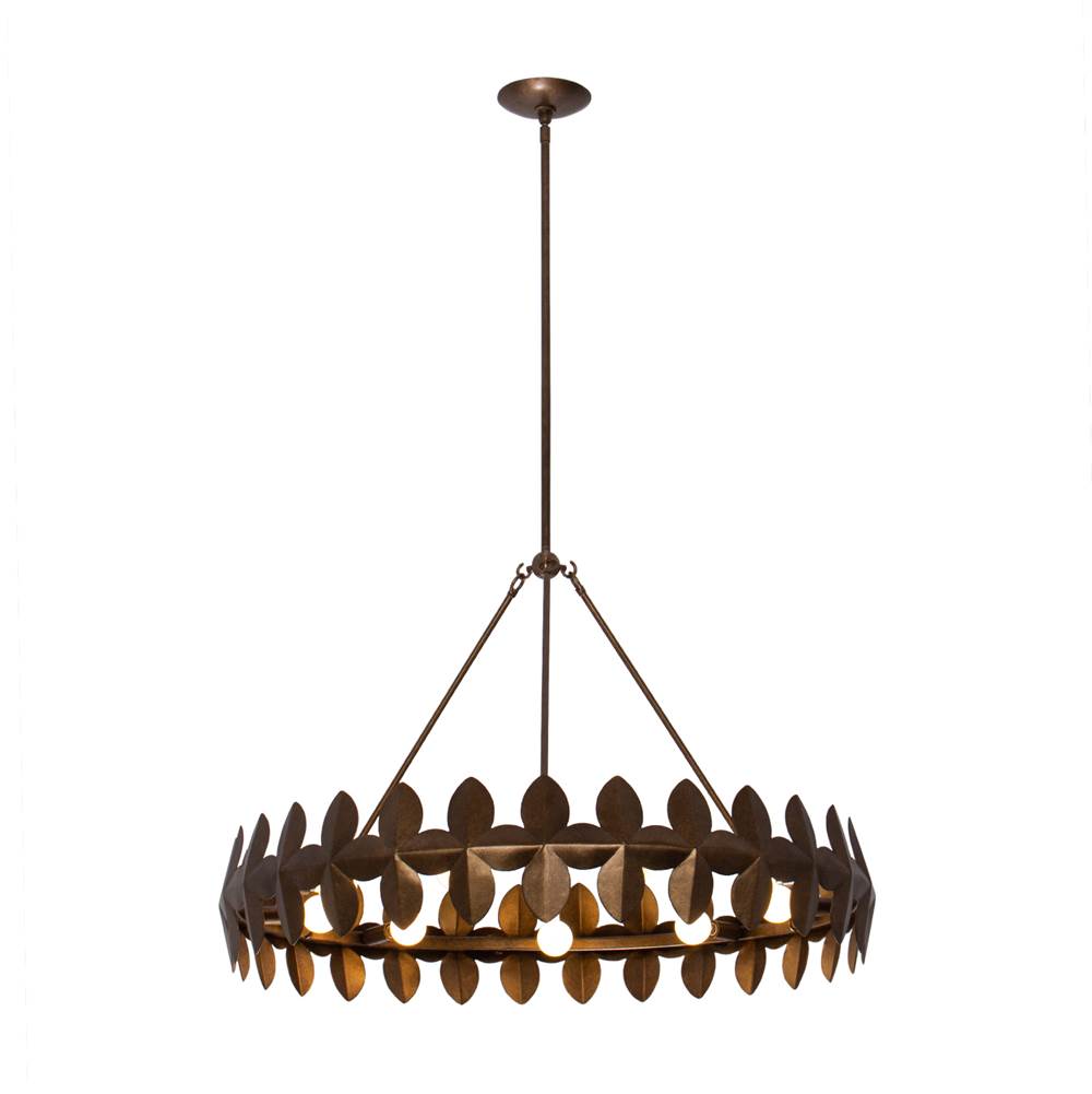Kalco Lighting 529056PAB Pearlized Antique Brass Vittoria 34-in 9 Light Socket Pearlized Antique Brass Chandelier Image 9