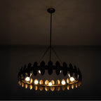 Kalco Lighting 529056PAB Pearlized Antique Brass Vittoria 34-in 9 Light Socket Pearlized Antique Brass Chandelier Image 7