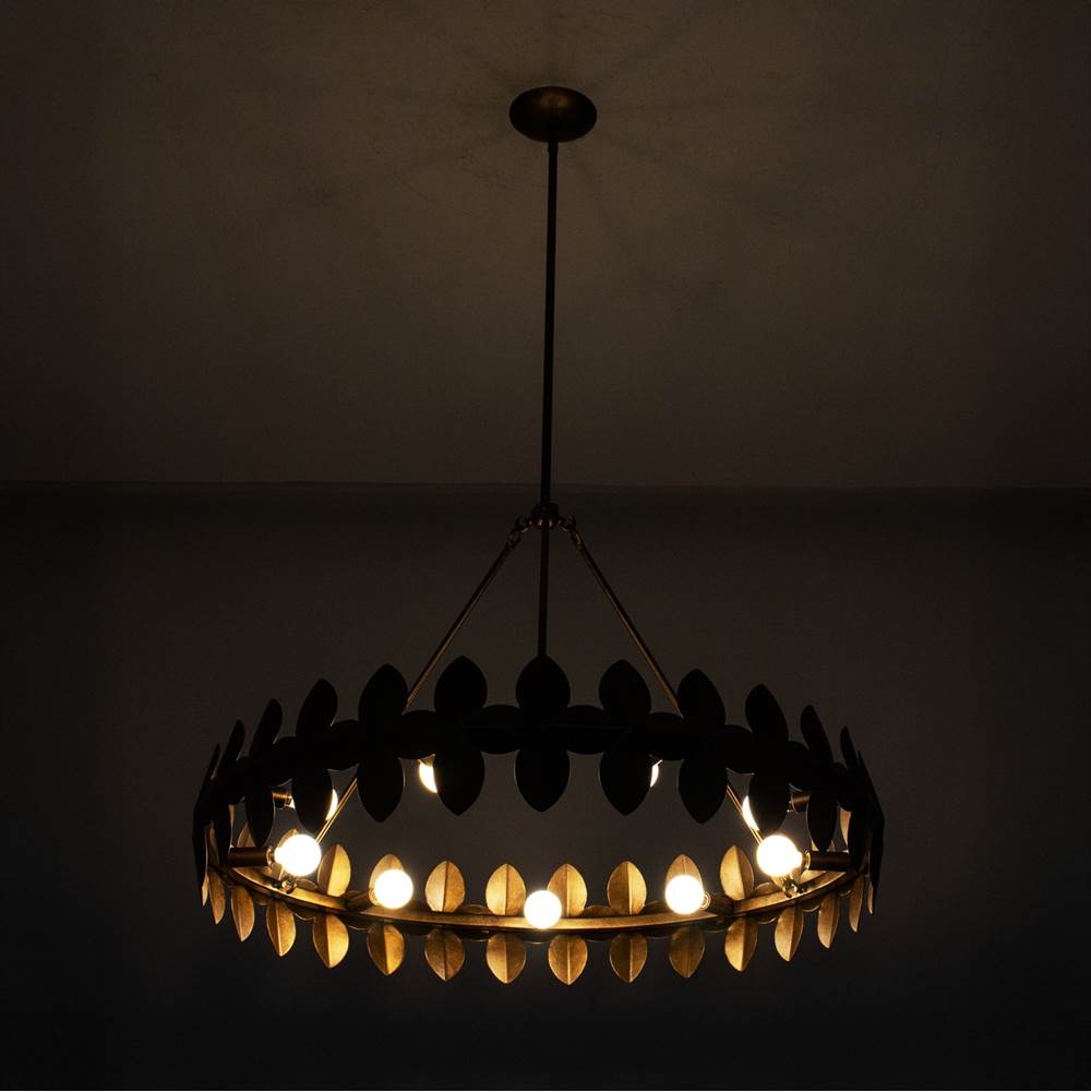 Kalco Lighting 529056PAB Pearlized Antique Brass Vittoria 34-in 9 Light Socket Pearlized Antique Brass Chandelier Image 7