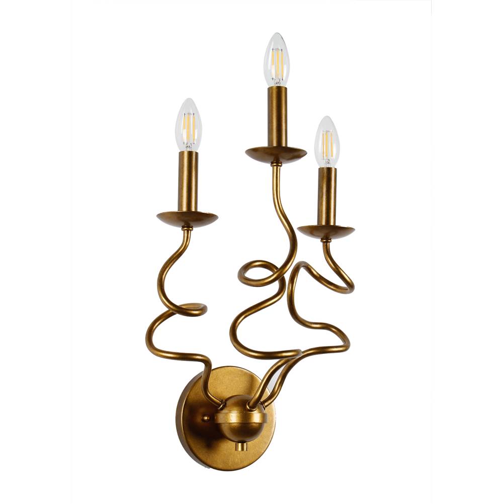 Kalco Lighting Rizo 22-in 3 Light Socket Oil Rubbed Bronze Wall Sconce