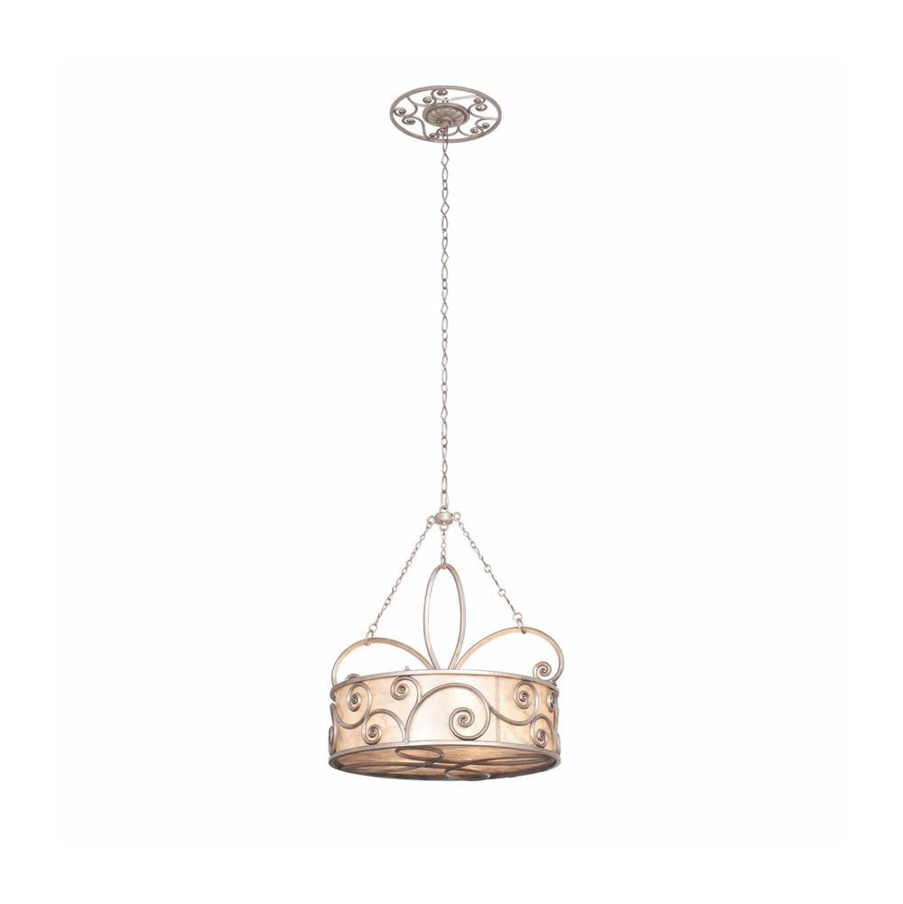 Kalco Lighting Windsor 27.5-in 4 Light Socket Aged Silver Pendant