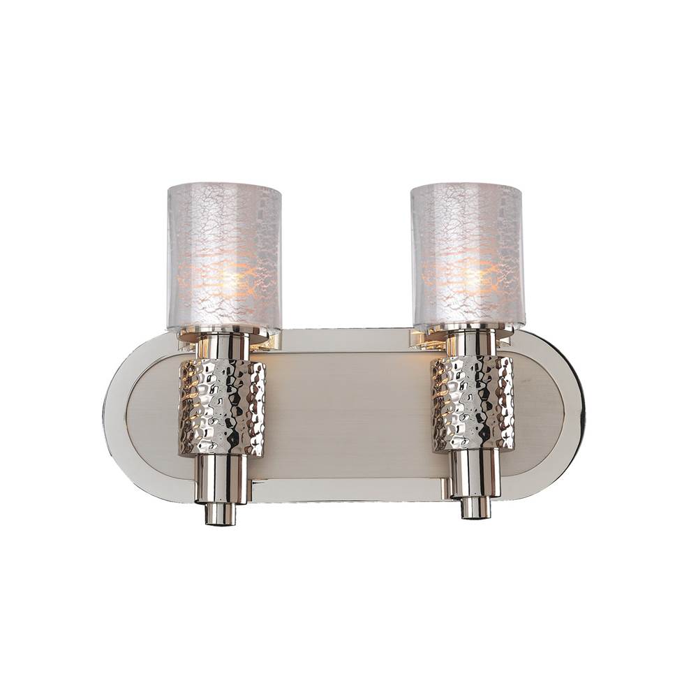 Kalco Lighting Ashington 13.5-in 2 Light Socket Polished Satin Nickel Bath Wall Sconce