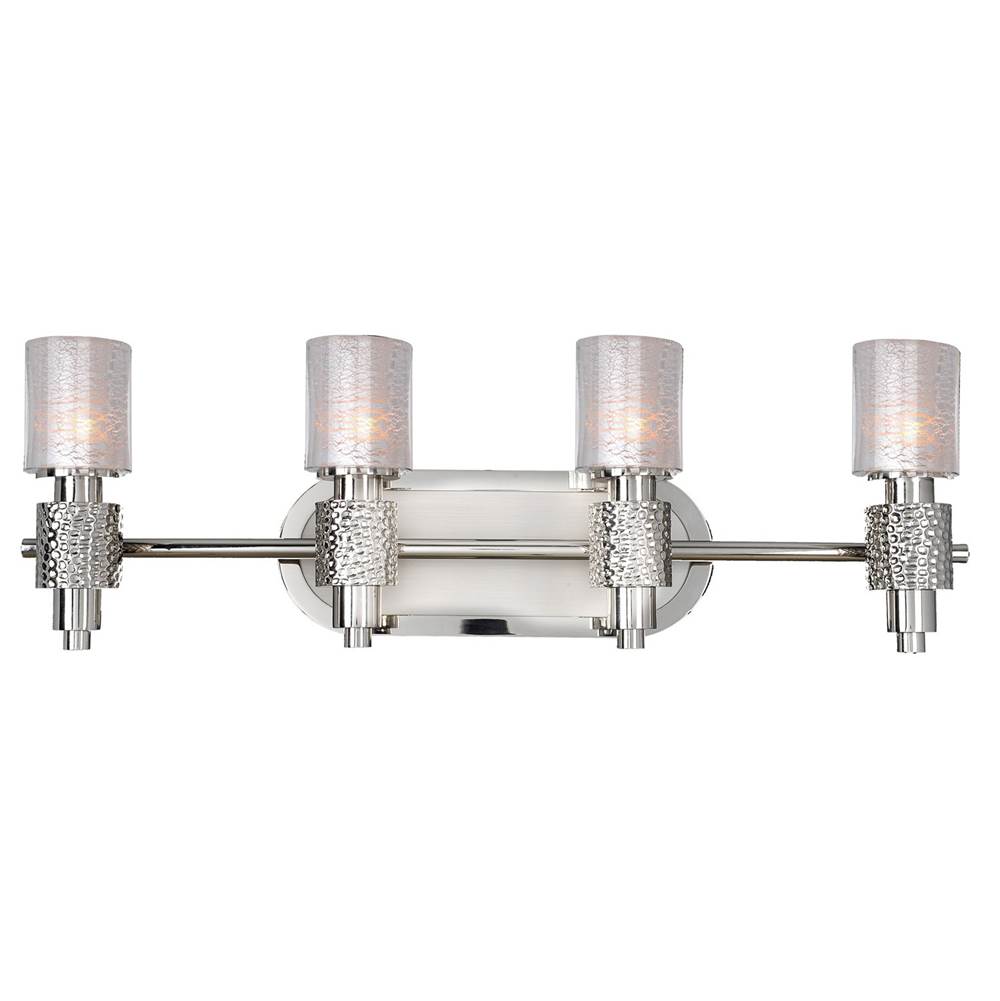 Kalco Lighting Ashington 27.5-in 4 Light Socket Polished Satin Nickel Vanity Light