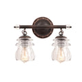 Kalco Lighting Brierfield 13-in 2 Light Socket Antique Copper Bath Wall Sconce