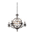 Kalco Lighting Rothwell 28.5-in 6 Light Socket Polished Satin Nickel Tiered Chandelier