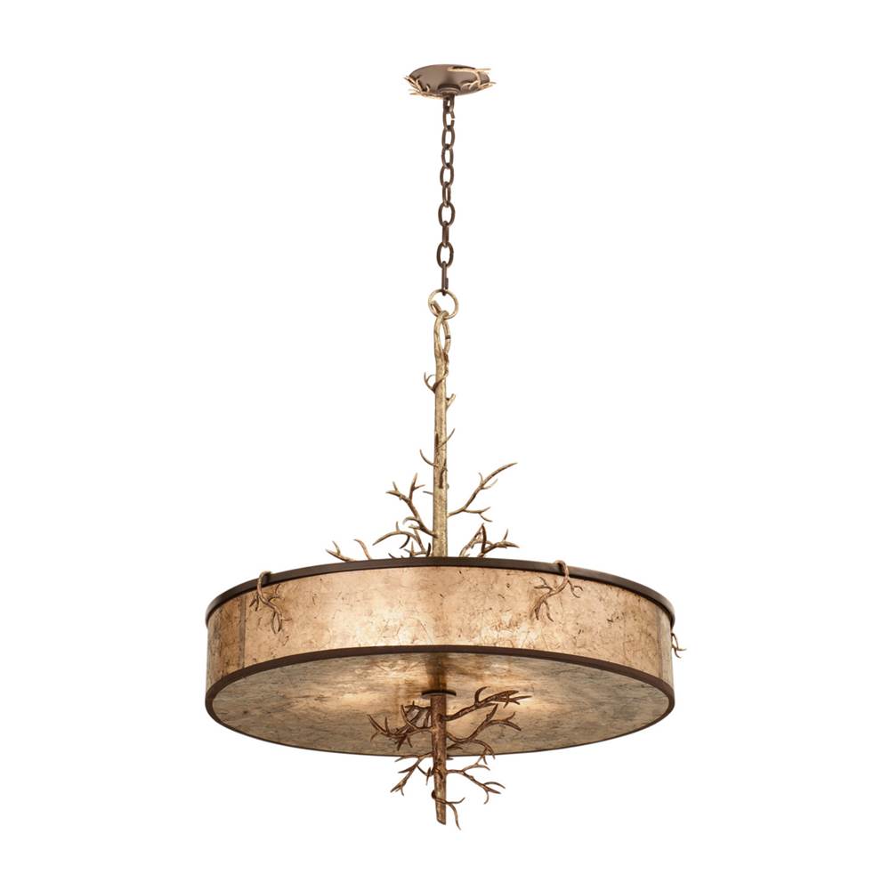 Kalco Lighting 6615BZG Antique Bronze With Antique Gold Oakham 28-in 5 Light Socket Antique Bronze W/ Antique Gold Pendant Image 1