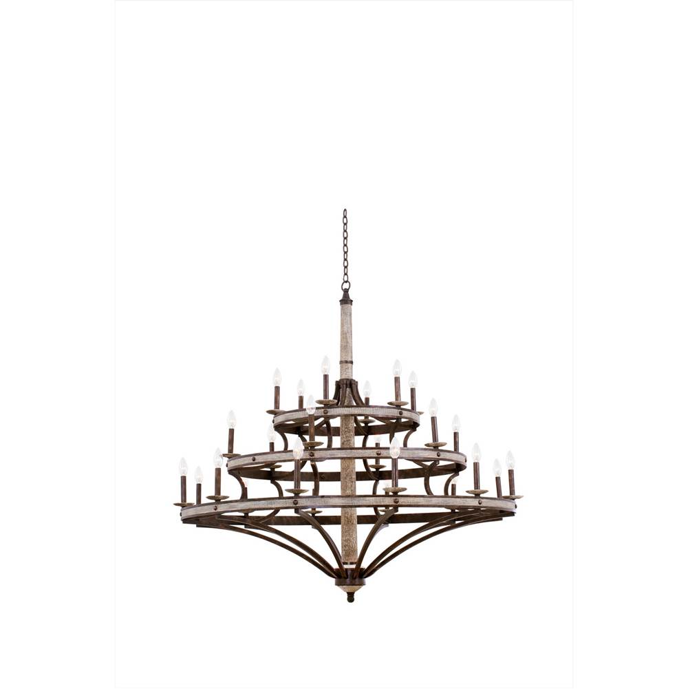 Kalco Lighting Coronado 56-in 24 Light Socket Florence Gold Tiered Chandelier