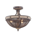 Kalco Lighting Coronado 16-in 3 Light Socket Florence Gold Semi-flush Mount